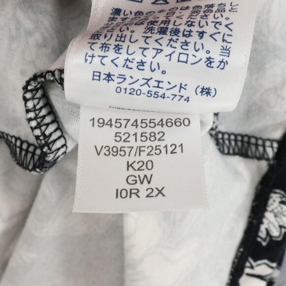 Lands End Dress Plus Sz 2X Black Ivory Floral Stretch Knit Midi Fit n Flare 20W - Picture 15 of 16